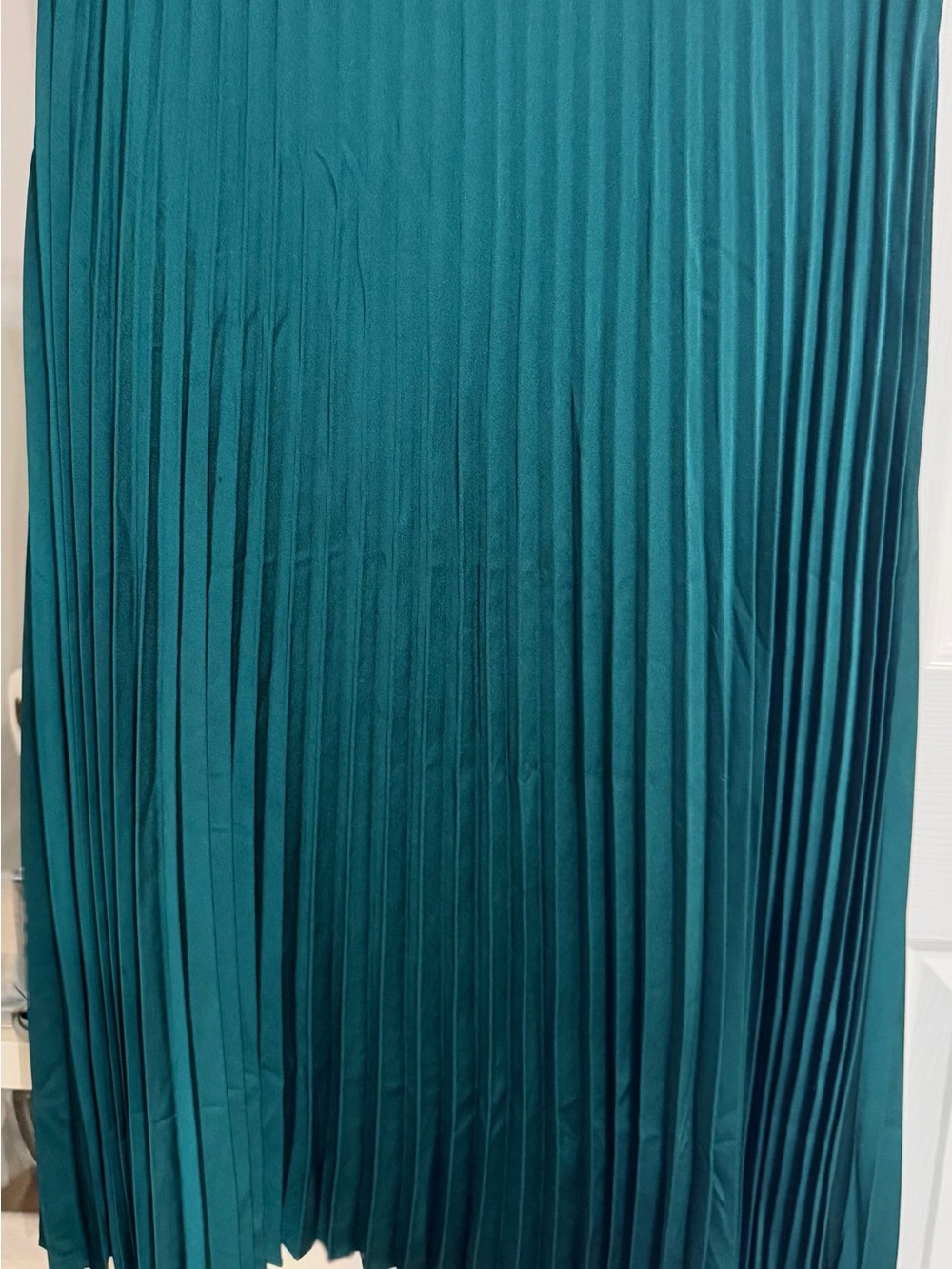 J. Crew forest Green Pleated Midi Skirt